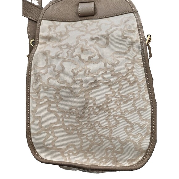 Tous Kaos logo icon crossbody leather canvas bag 9''x9''x3'' - Picture 11 of 15